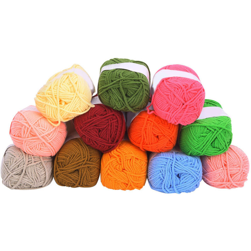 Fil de coton au lait, 12 couleurs, fil à tricoter, fil doux et chaud pour bébé