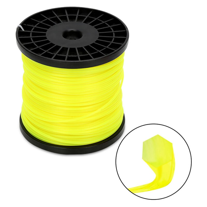 EINFEBEN Fil de coupe 100M fil de tonte pour débroussailleuse Nylon jaune 6-skant 3mm - Jaune