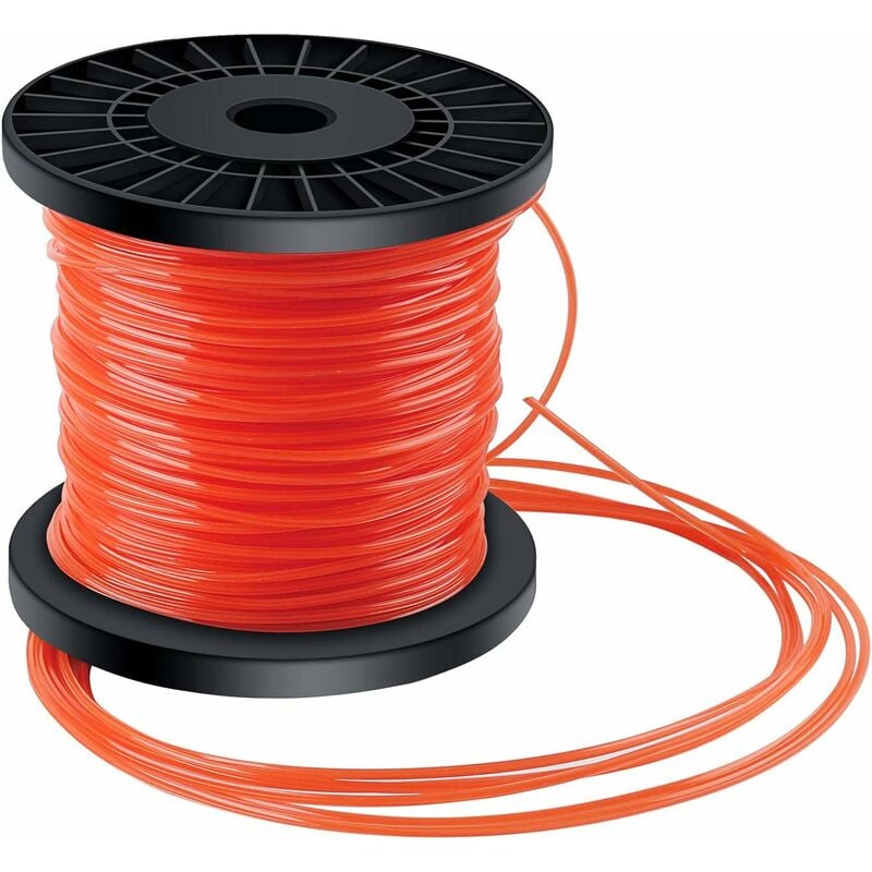 Yozhiqu - Fil de coupe-bordure en nylon à 5 côtés, fil de coupe-herbe, diamètre 2,4 mm x 100 m, orange et rouge