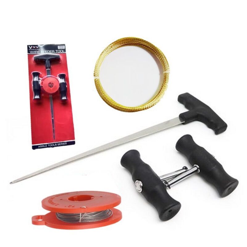 Fil de coupe de verre de fenêtre, kit d'outils de retrait de pare-brise de voiture Fil de coupe de verre de fenêtre avec poignées.
