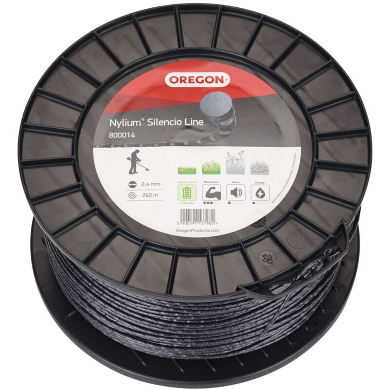 Fil débroussailleuse Rond Torsade Nylium Silencio Noir ø2.4mm/240m Oregon 800014