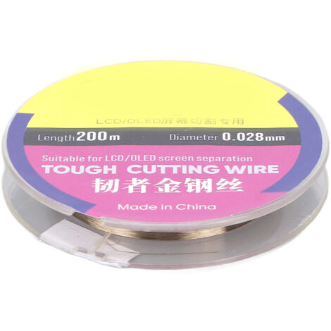 Fil de coupe pour écran LCD de téléphone en acier haute dureté, 200 mètres, diamètre 0.028 mm