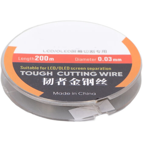 Fil de coupe pour écran LCD téléphone 200 mètres en acier haute dureté, fil de séparation 0.03mm pour écran téléphone