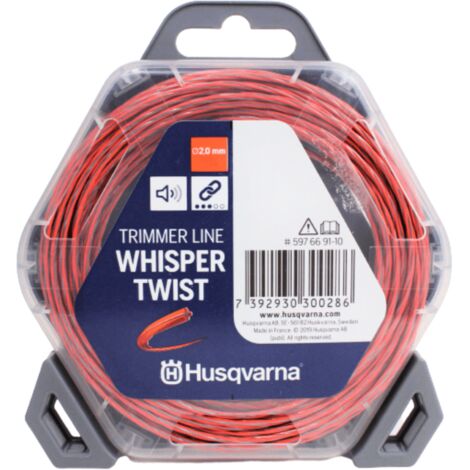 Fil de coupe silencieux Husqvarna pour débroussailleuse WHISPER TWIST 2,0 x 15 m