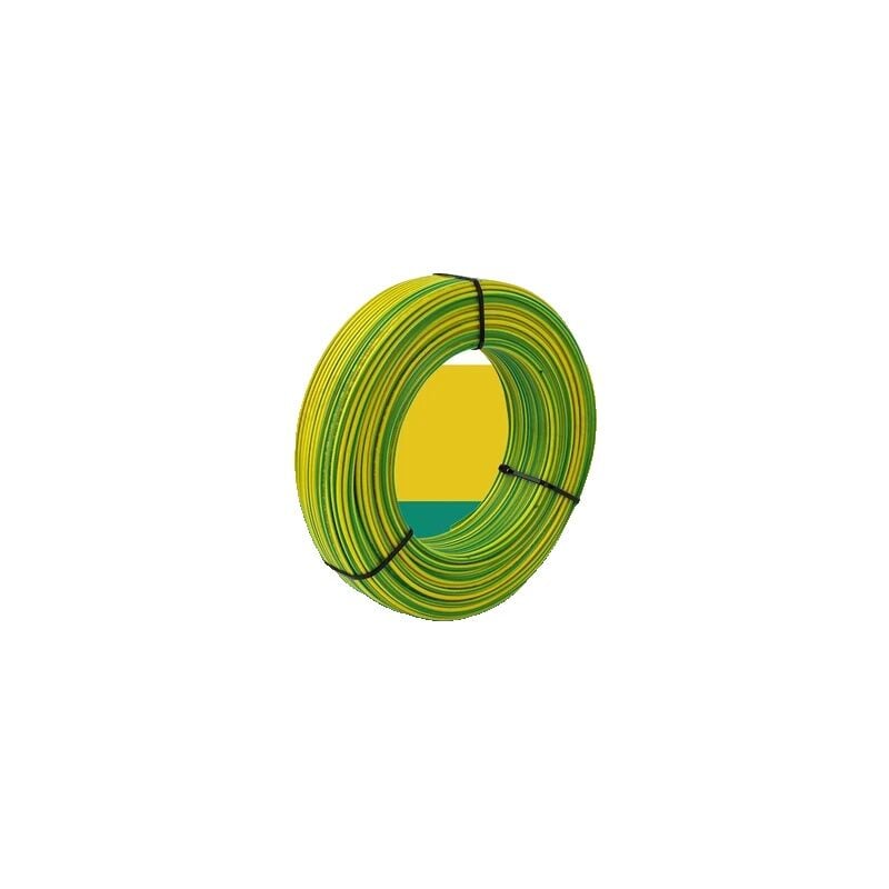 Fil de cuivre, 100 m/rouleau, câble électrique, jaune vert, 100 m, 19 AWG - 075 mm2