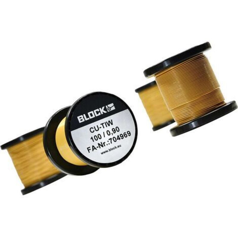 Block - Fil de cuivre émaillé Diamètre extérieur (avec vernis isolant)=0.50 mm 45.3 m 0.10 kg