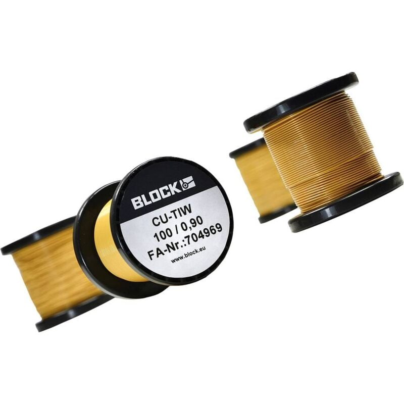 Block - Fil de cuivre émaillé Diamètre extérieur (avec vernis isolant)=0.75 mm 21.1 m 0.10 kg