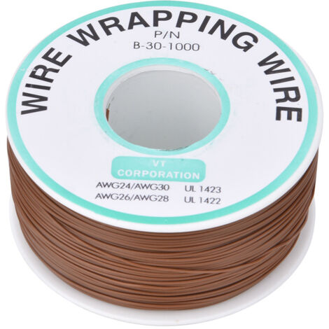 Fil de cuivre étamé 30AWG pour soudure et réparation électronique, bobine de 300m, couleur marron