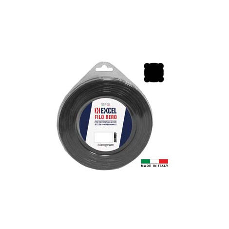 Fil de débroussailleuse nylon carré noir - ø 2,7 mm en manche de 15 m
