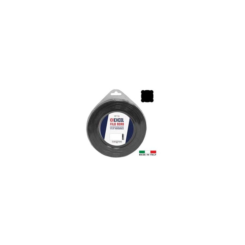 Fil de débroussailleuse nylon carré noir - ø 2,7 mm en manche de 15 m