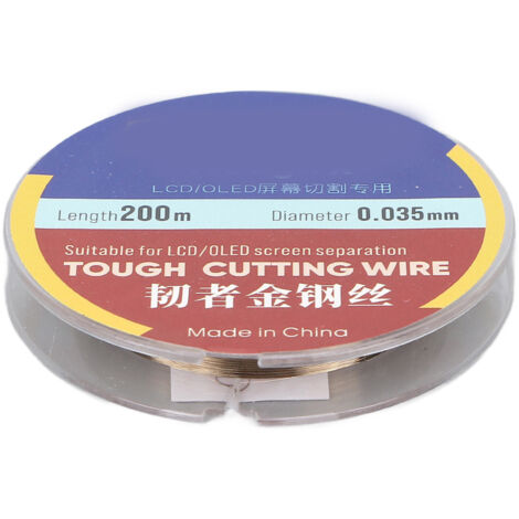 Fil de découpe pour écran LCD téléphone 200 m, acier haute dureté, fil de séparation 0,035 mm