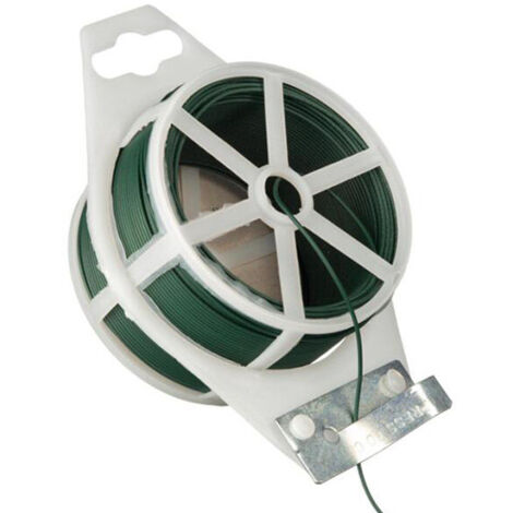 Nature – Fil de fer en acier galvanisé plastifié vert 50m – Épaisseur 0.6mm – Pour assemblage et renforcement – Bobine déroulante facile