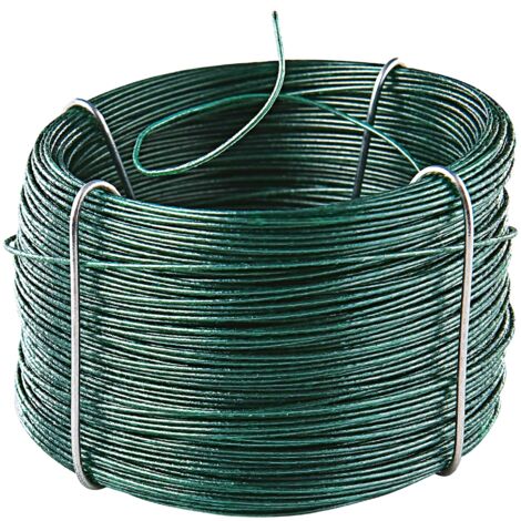 Fil de fer plastifié 50 mètres – Couleur verte – Revêtement anti-rouille – Pour supports de plantes et délimitations de jardin – Cogex