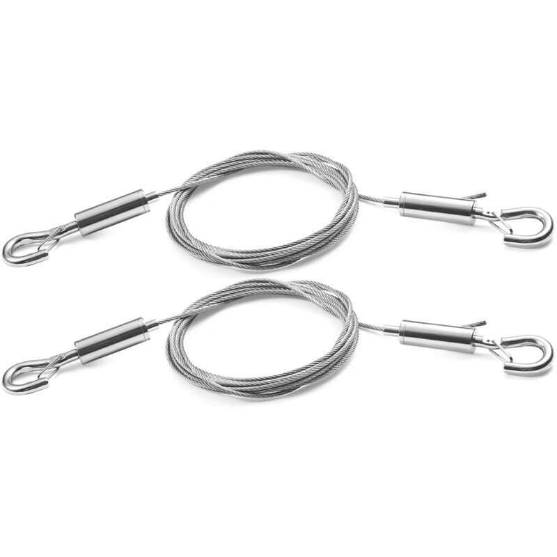 Fil de fer réglable pour miroirs, lampes, panneaux d'affichage, etc., capacité de charge 30 kg, 2 pièces, 1 m x 1,5 mm