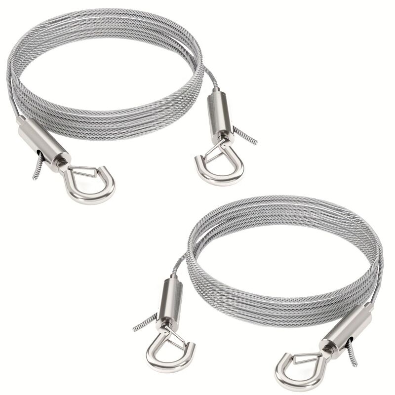 Fil de fer réglable pour miroirs, lampes, panneaux d'affichage, etc., capacité de charge 30 kg, 2 pièces, 2 m x 1,5 mm