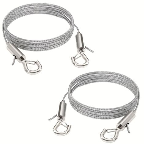 Fil de fer réglable pour miroirs, lampes, panneaux d'affichage, etc., capacité de charge 30 kg, 2 pièces, 2 m x 1,5 mm