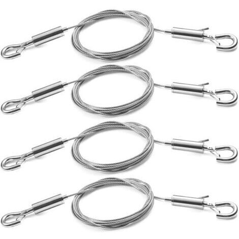 Fil de fer réglable pour miroirs, lampes, panneaux d'affichage, etc., capacité de charge 30 kg, 4 pièces, 1 m x 1,5 mm