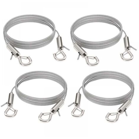 Fil de fer réglable pour miroirs, lampes, panneaux d'affichage, etc., capacité de charge 30 kg, 4 pièces, 2 m x 1,5 mm