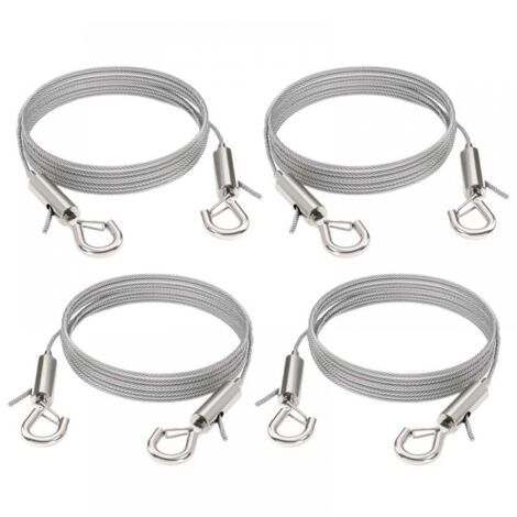 Fil de fer réglable pour miroirs, lampes, panneaux d'affichage, etc., capacité de charge 30 kg, 4 pièces, 2 m x 1,5 mm