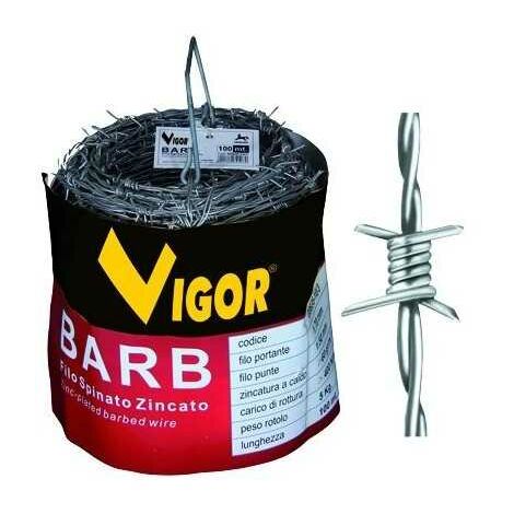 Fil de fer tordu Vigor Barb Zincé Mt. 250