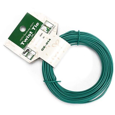 Fil de fer vert torsadé de 15 m pour plantes, idéal pour le jardinage et le tuteurage.