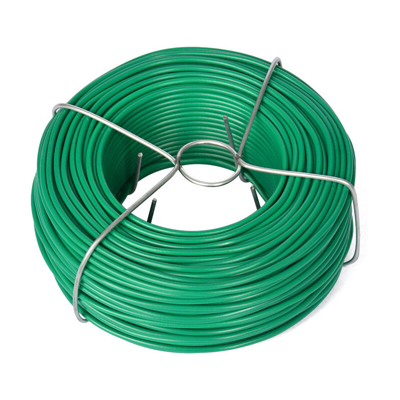 Fil de jardin, diamètre : 2 mm, 50 m, en Plastique, vert, gainé, pour fleurs, plantes, bricolage, enroulé