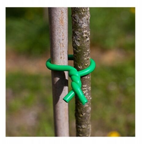 Fil de jardin souple vert gainé pour plantes, 8 m x 3 mm