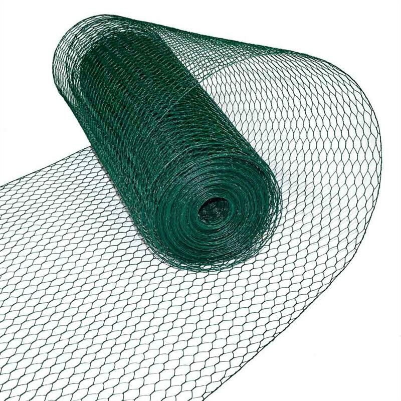 Fil de fer hexagonal pour clôture 0,75 x 25 m Fil de fer à mailles vert 13 mm