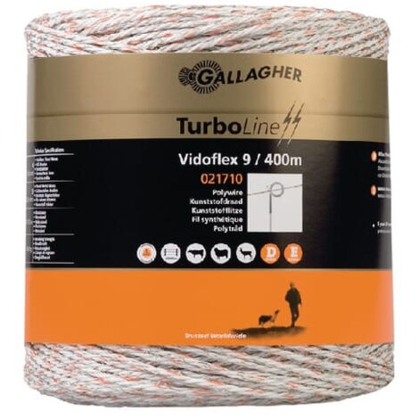 fil de protection gallagher vidoflex turboline plus résistance 98 kg longueur 500 m