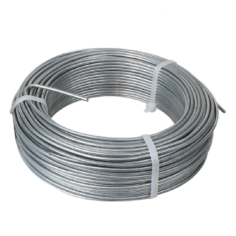 Fil de tension en acier galvanisé pour grillage ou autre - 100 m x 2.2mm ø - Gris Linxor