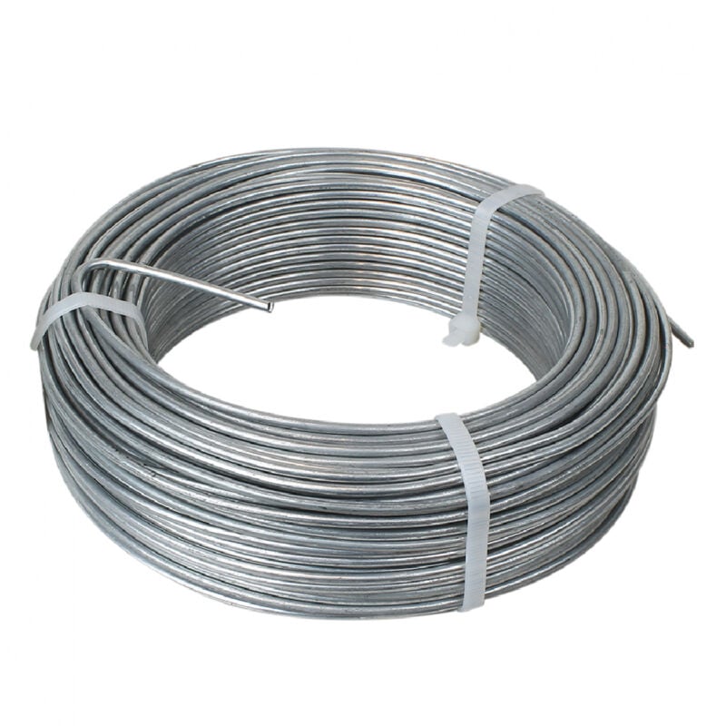 Fil de tension en acier galvanisé pour grillage ou autre - 100 m x 2.7mm ø - Gris Linxor