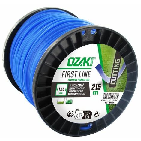 Fil débroussailleuse carré 1,60 mm – Longueur 215 mètres – Coupe nette dans végétation dense – Compatible Stihl, Echo, Husqvarna – Ozaki