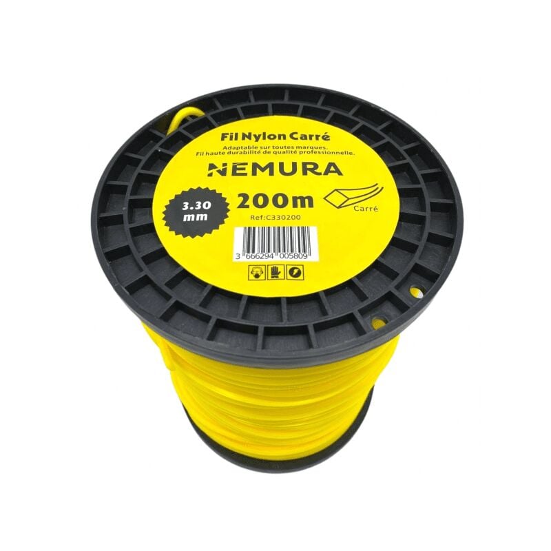 Fil Débroussailleuse Carré L: 200m, Ø: 3,30mm