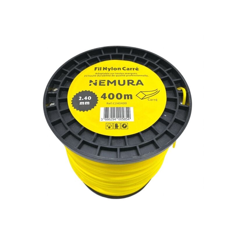Fil Débroussailleuse Carré L: 400m, Ø: 2,40mm