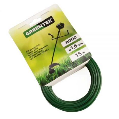 Fil débroussailleuse Greentek rond 1,6 mm x 15 m