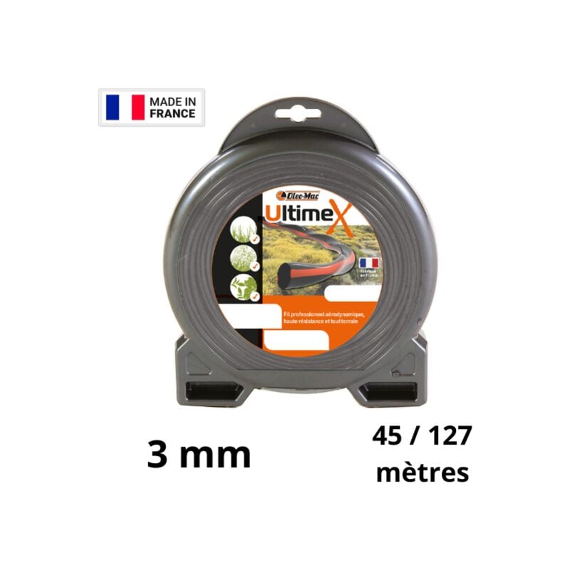 Fil débroussailleuse hélicoïdal Oleo Mac Ultime x - 3 mm 127 mètres