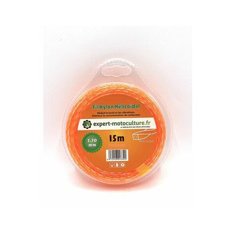 Fil Débroussailleuse Hélicoïdal Silencieux L: 15m, Ø: 2,70mm