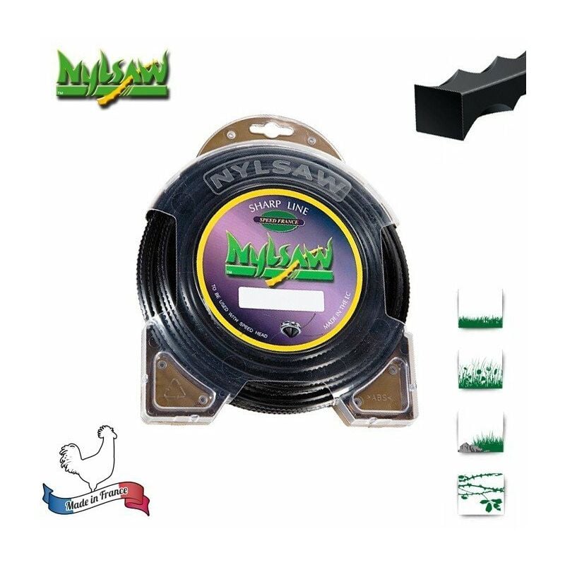 Coque fil nylon cranté NYLSAW - 4,50 mm x 16m - qualité professionnelle - fabrication française