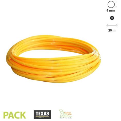 Fil débroussailleuse rond 4 mm ultra-résistant 20 mètres jaune TEXAS - Jaune