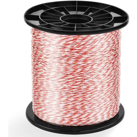 Fil Électrique 1000m Haute Conductivité pour Clôtures Portable Animaux Fermiers