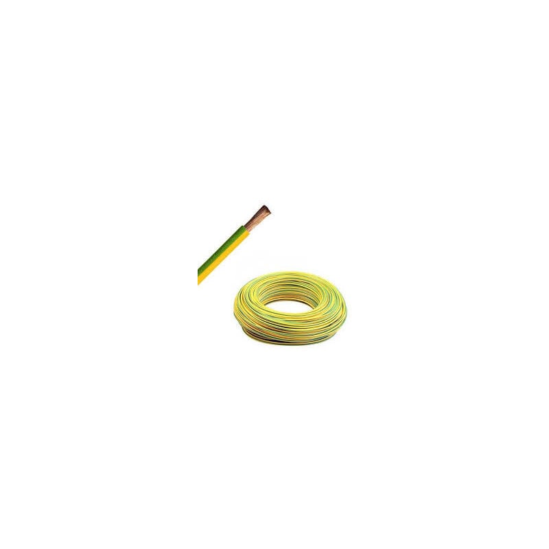 Sermes - fil électrique 1MM2 vert/jaune souple H05VK 100M