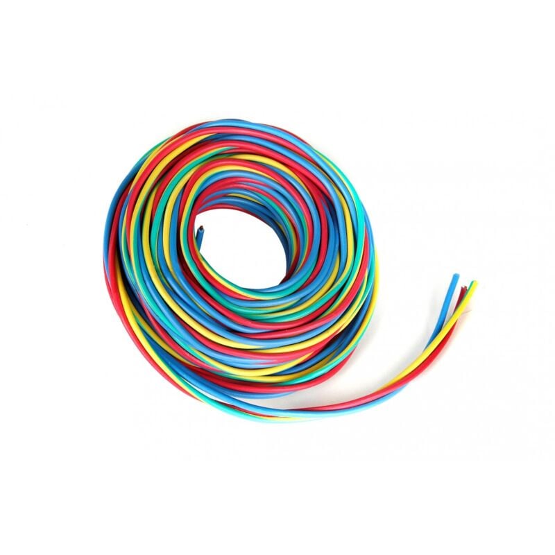 Centrale Brico - Fil électrique 2.5 mm² h07vu L.25 m, rouge / bleu / vert - jaune