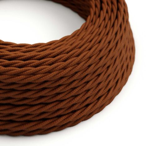 Fil électrique en coton tressé Cinnamon Brown - The Original Creative Cables, idéal pour les lampes créatives - TC23 - 1 mètre