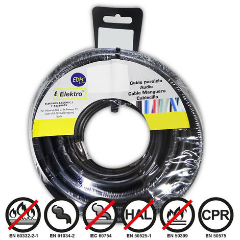 Fil électrique Flexible 1,5mm Noir Sécurité Sans Halogène, Flexibilité D'installation - Edm