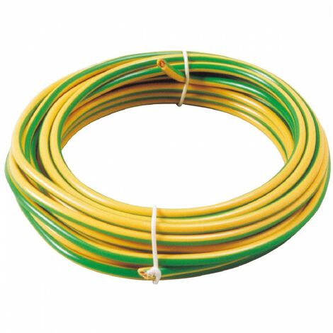 Fil électrique H07 v-u 1,5 mm²  5 vert / jaune