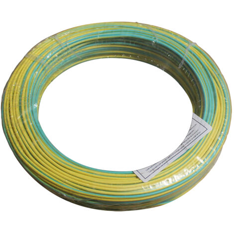 Fil électrique HO7VU 2.5 mm² Vert/Jaune en 100 m - Arcanaute