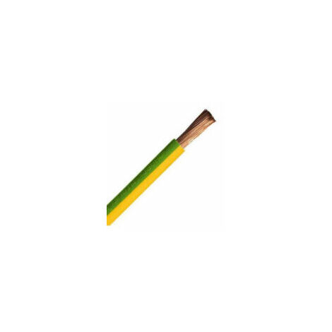 Fil électrique isolé souple 16 mm2 – Isolation PVC vert/jaune – Âme en cuivre souple – Vendu au mètre pour câblage électrique – Cable Courant Fort
