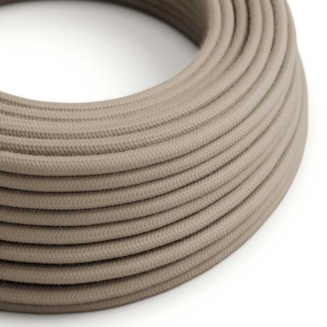 Fil électrique recouvert de coton gris tourterelle - The Original Creative Cables, conçu pour les lampes à monter soi-même - RC43 - 1 mètre