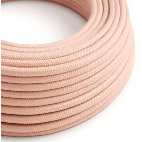 Fil électrique recouvert de coton rose saumon - The Original Creative Cables, parfait pour des décorations lumineuses uniques - RX13 - 1 mètre