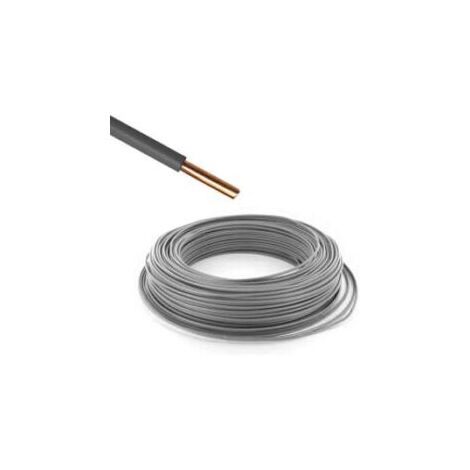 Fil électrique rigide - H07VU - 1,5mm² - Gris - VU1,5G - Couronne de 100m